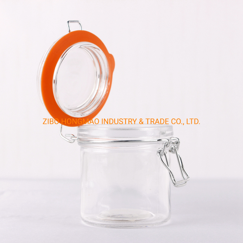 Hot Sale Food Storage Airtight Locking Clip Clear Glass Jar with Lid Wholesale