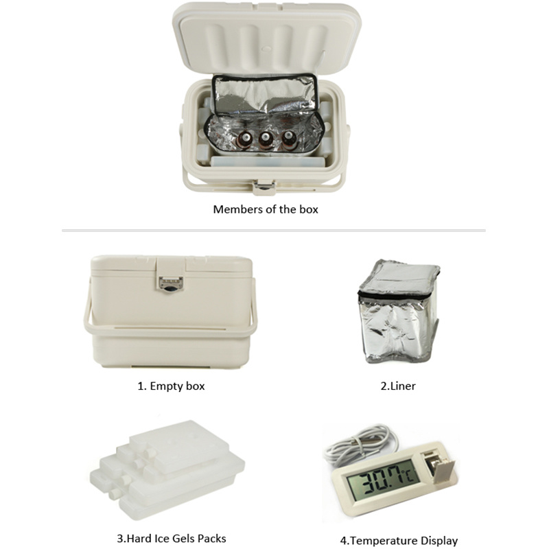 12L Vaccine Carrier with Ice Gel Packs Temperature Controlled Packaging Boxes