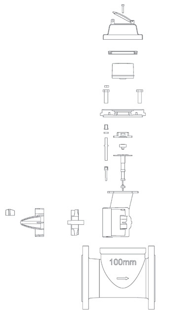 DN50 Woltman Bulk Ultrasonic Flow Water Meters Hot and Cold