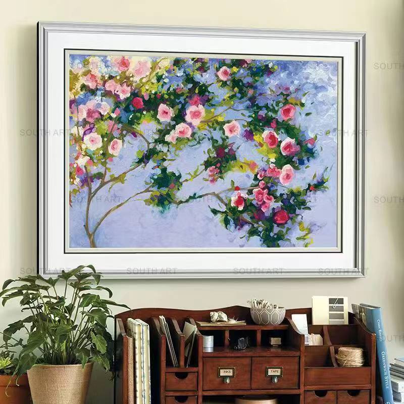 Flower Canvas Oil Painting Nordic Decor Wall Art Floral Picture Bedroom Decor Home Decoration