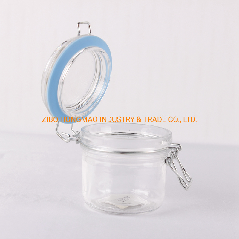Hot Sale Food Storage Airtight Locking Clip Clear Glass Jar with Lid Wholesale