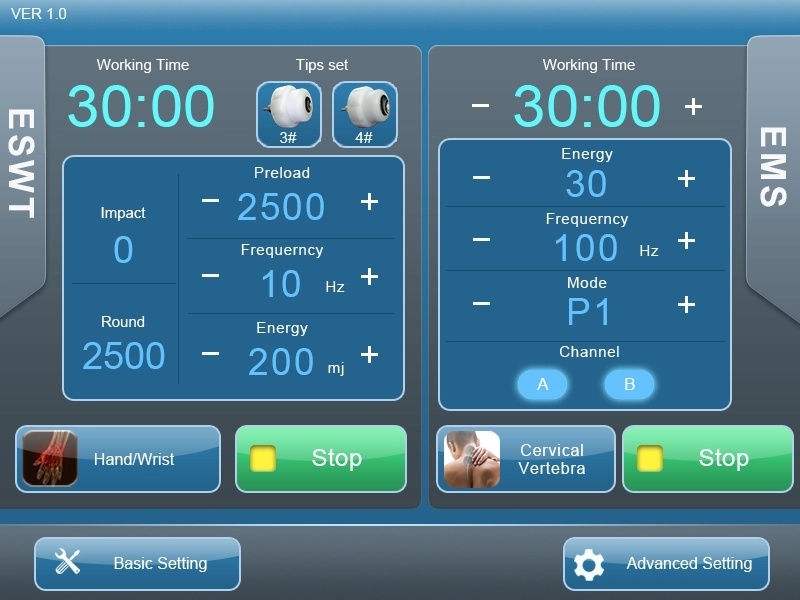 Electromagnetic EMS Shock Wave Physiotherapy ED Machine