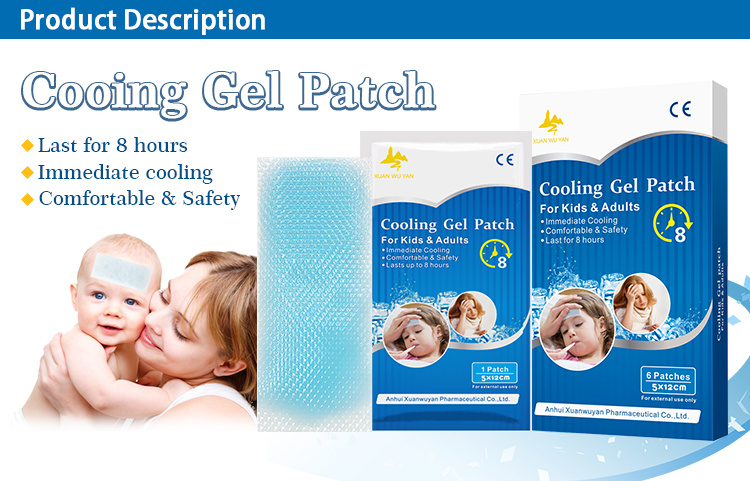 Health Care Down Heat Blue Hydrogel Fever Cooling Gel Patch
