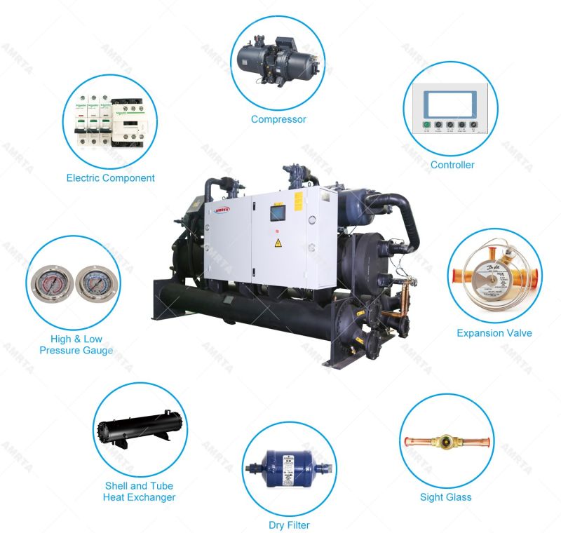 Water Cooled Screw Flooded Chiller with R22 Refrigerant