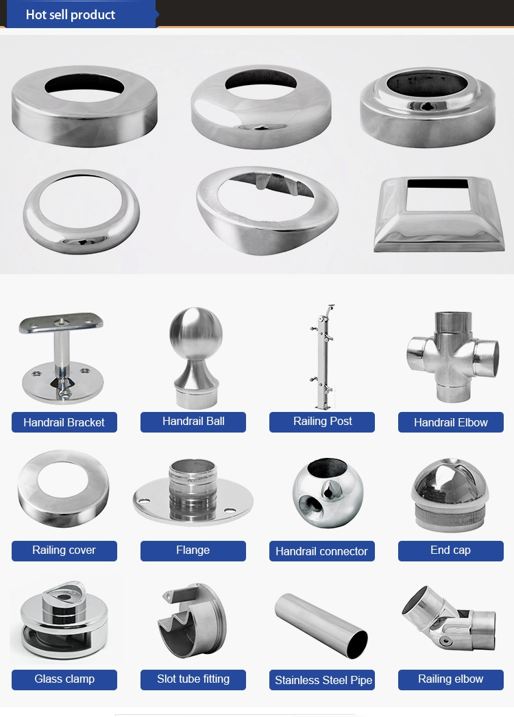 Handrail Railing Base Flange Stainless Steel Round Handrail Cover Plate