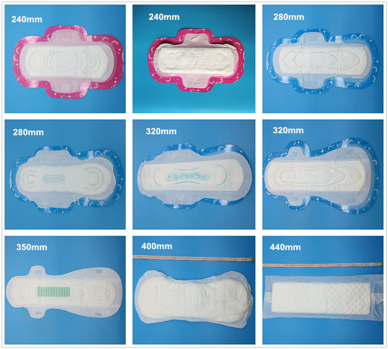 Blue Printed 280mm Wings Disposable Sanitary Napkin Sanitary Towel