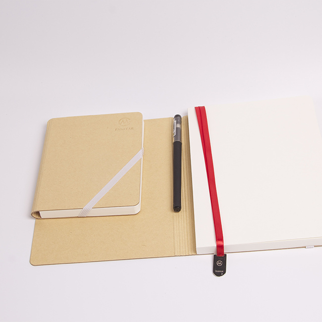 Eco Friendly Custom Kraft Cover Paper Blank Notebook with Elastic Belt