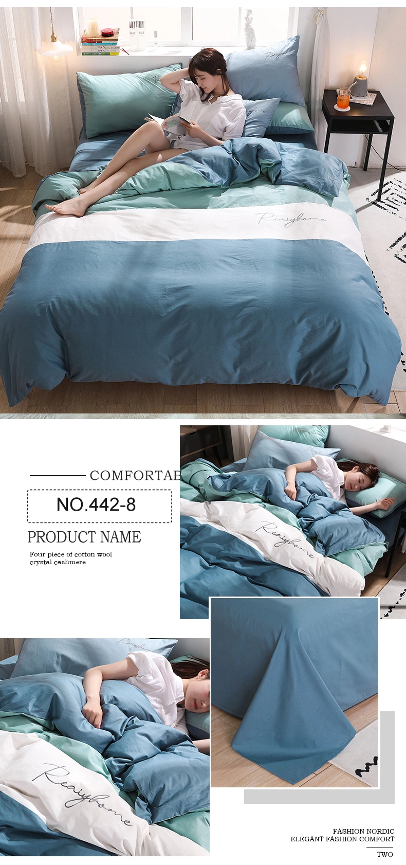 Simple Style Homestay Luxury Smooth New Product Cotton Bedding Set