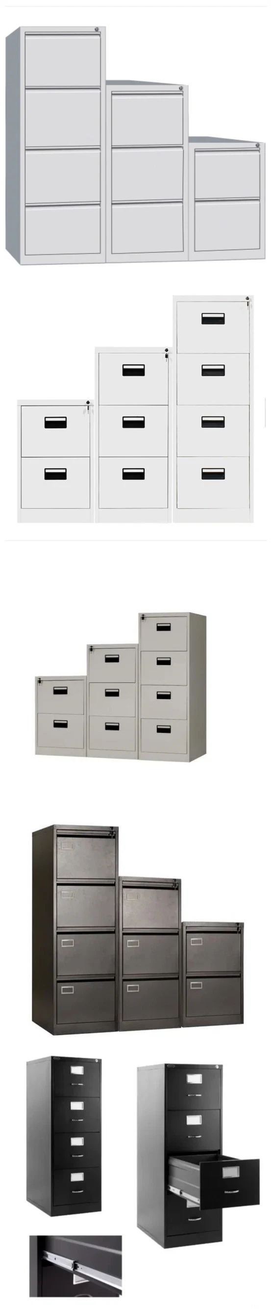 Brown Metal Mobile 4 Drawers Filing Cabinet Storage for School