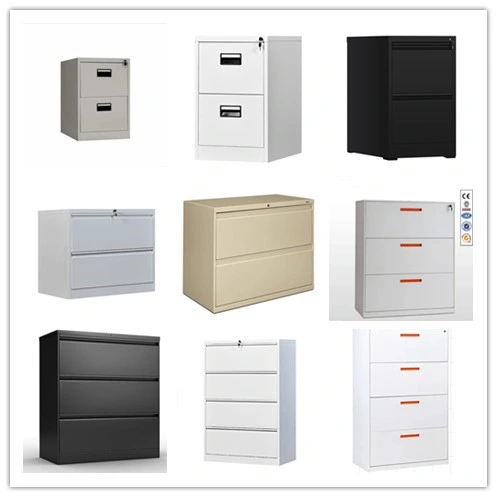 Brown Metal Mobile 4 Drawers Filing Cabinet Storage for School