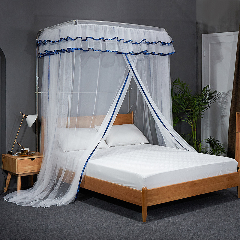 Three-Door Ins Mosquito Net Household Simple Princess Wind 1.5m1.8m Bed Court Floor Mosquito Net