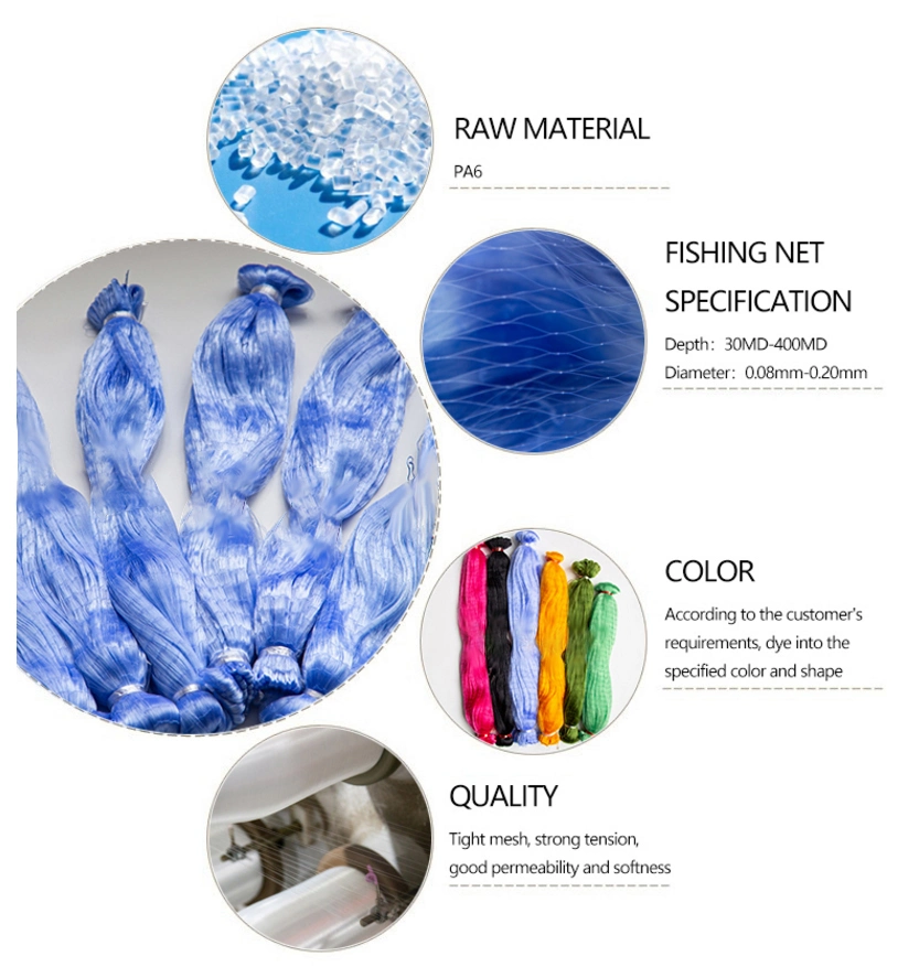 Made in China Nylon Monofilament Fishing Net PA6/PE Commercial Fishing Net