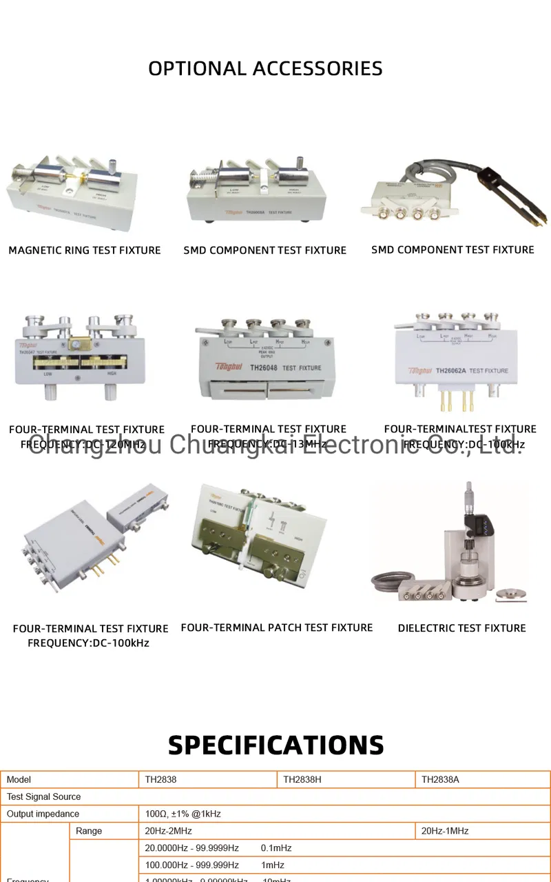 Th2838A Lcr Meter 20Hz-1MHz High Frequency Resistance Meter ESR Meter