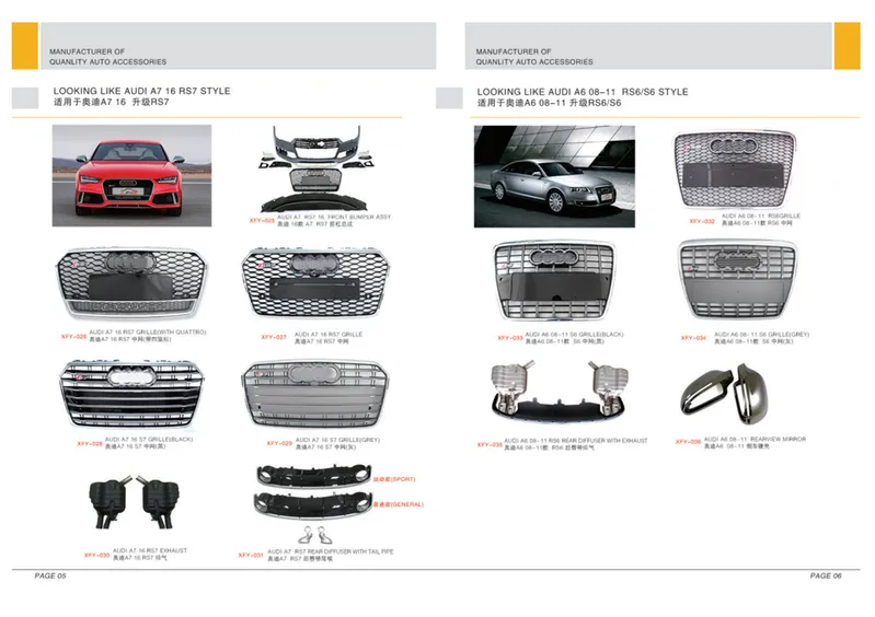 Car Accessories Grille Bracket Air Guide Auto Parts for Audi Series