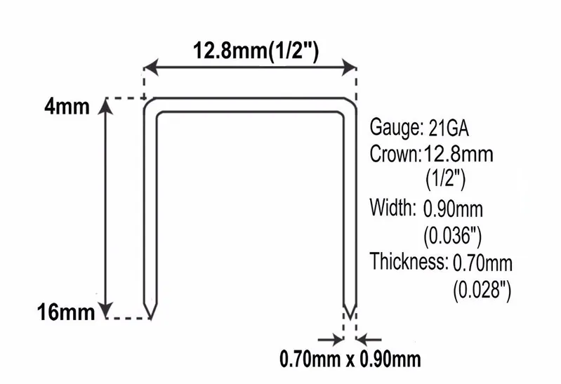 21 Gauge 80/10 Fine Wire Staples for Furniture