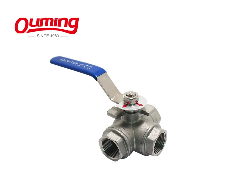 Stainless Steel L T Port Threaded 3 Way Manual Operated Ball Valve