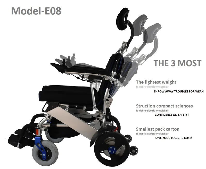 aluminum Alloy Small Size Power Wheelchair Model E08 Ce, ISO13485