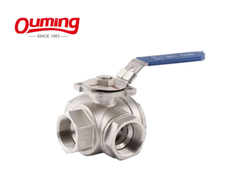 ISO9001 316L Three Way Threaded End Ball Valve