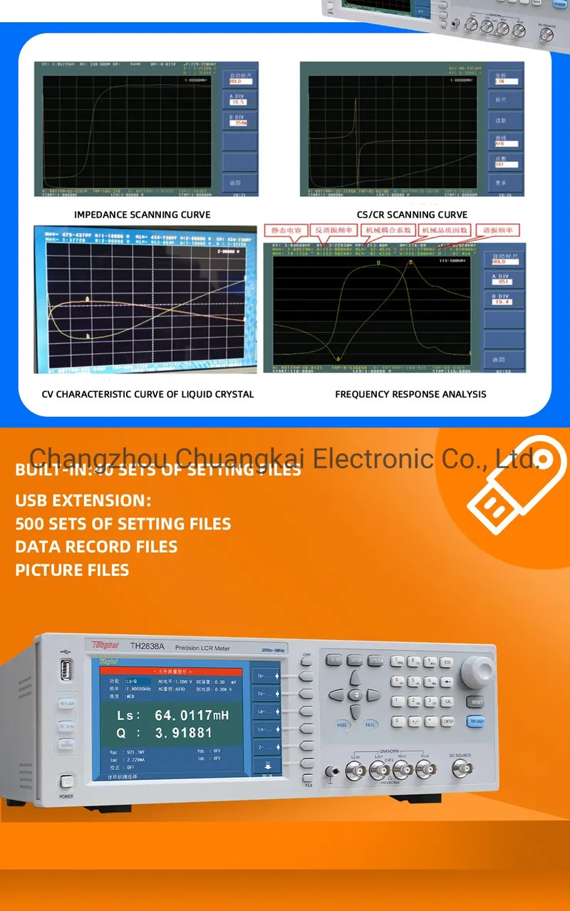 Th2838 Rlc Meter 20Hz-2MHz High Frequency Digital Lcr Meter Resistance Meter