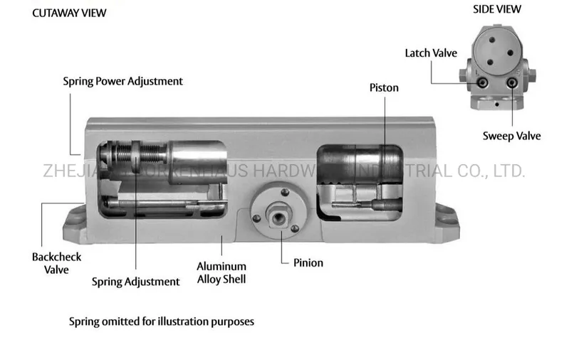 American Design Heavy Duty Adjustable Hold Open Commercial Door Closer D4016