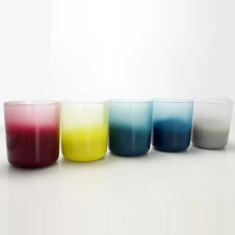 High Quality Five Colors Empty Glass Candle Holder for Wedding