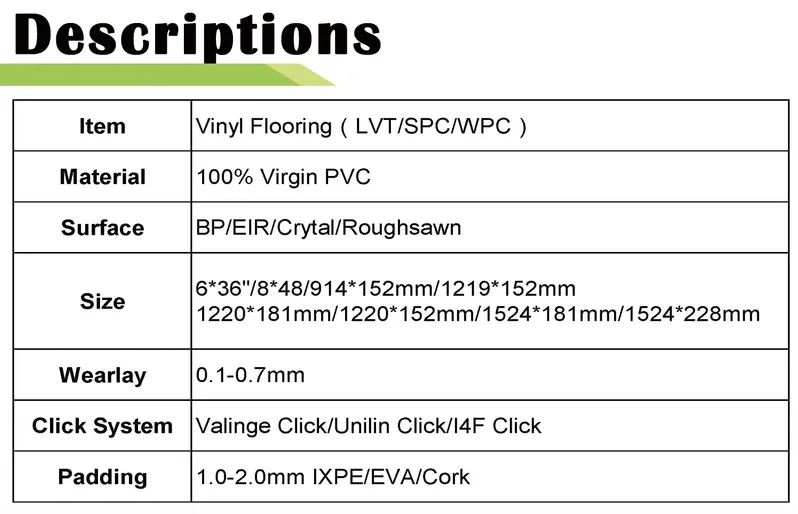 4mm/5mm Unilin Click Valinge Click Vinyl Flooring Made in China