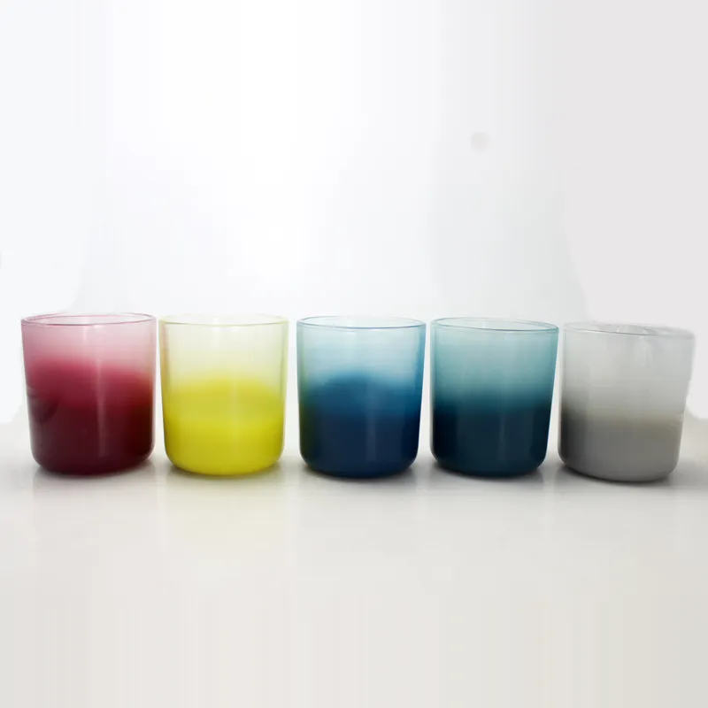 High Quality Five Colors Empty Glass Candle Holder for Wedding