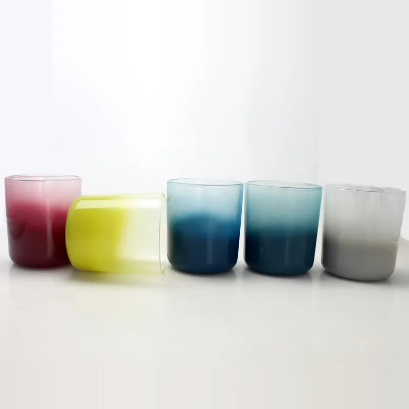 High Quality Five Colors Empty Glass Candle Holder for Wedding