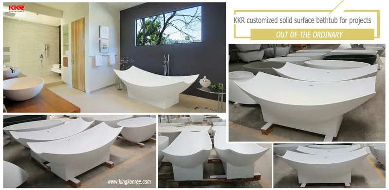 High Quality Solid Surface Bathtub Artificial Solid Surface Freestanding Bathtub