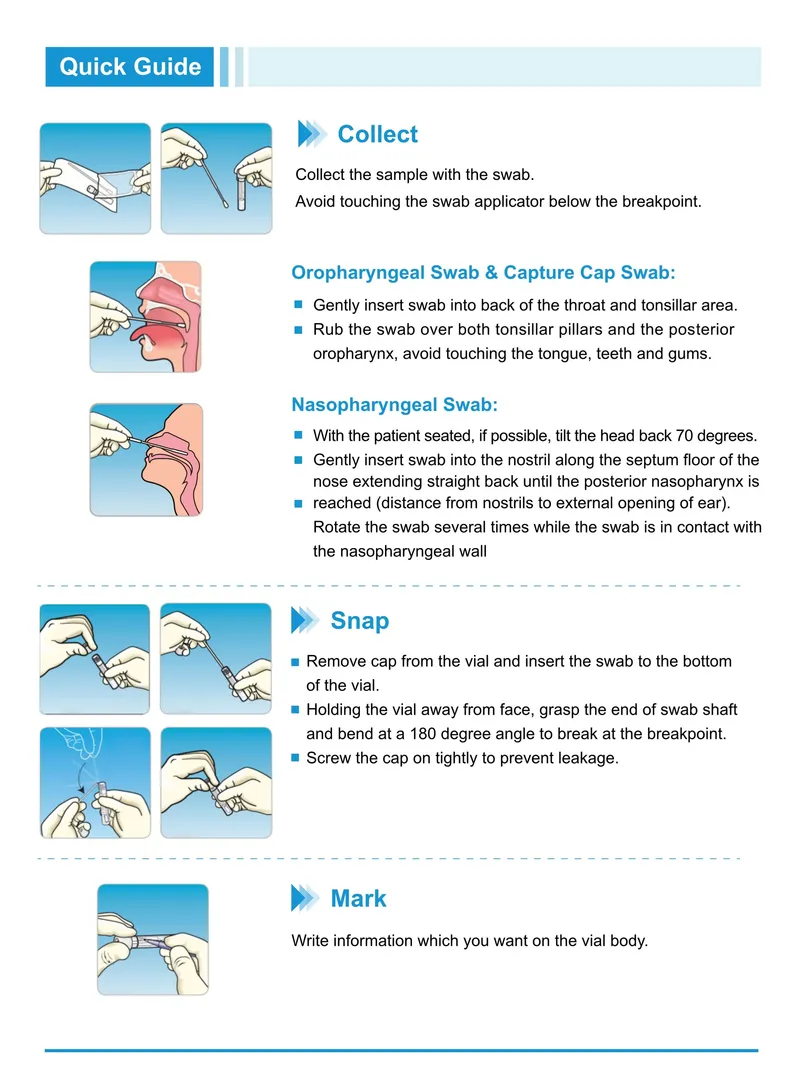 Nasopharyngeal Swab Nylon Flocked Swab Nasal Swab or Oral Swab Medical Swab