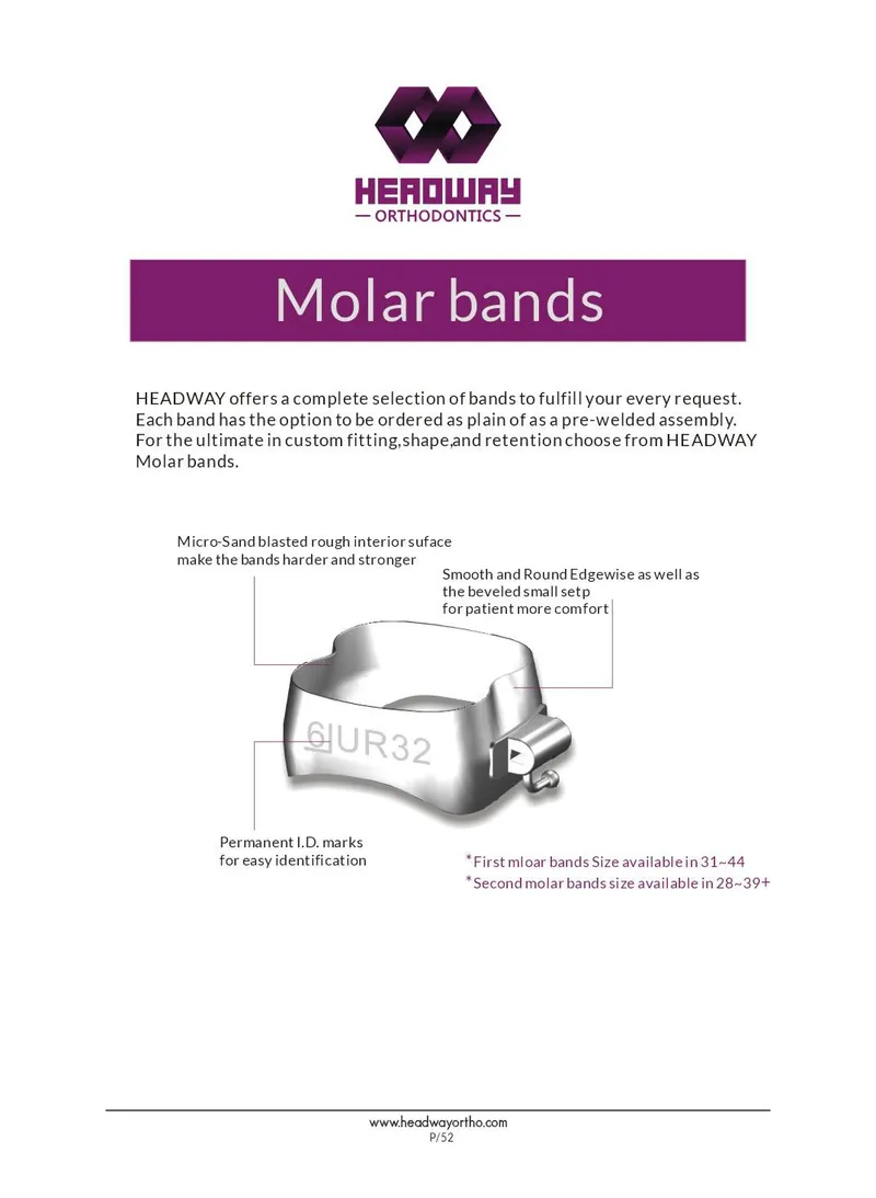 Orthodontic Band Series, First or Second Molar Bands