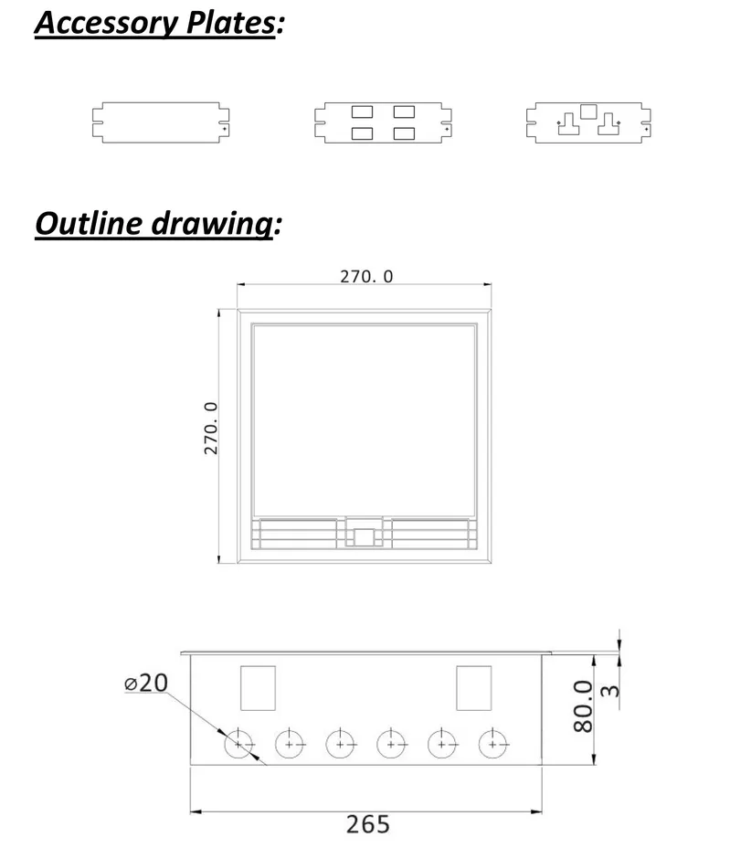 ABS Material Electrical Outlet / Flip-up Floor Boxes / Power Socket