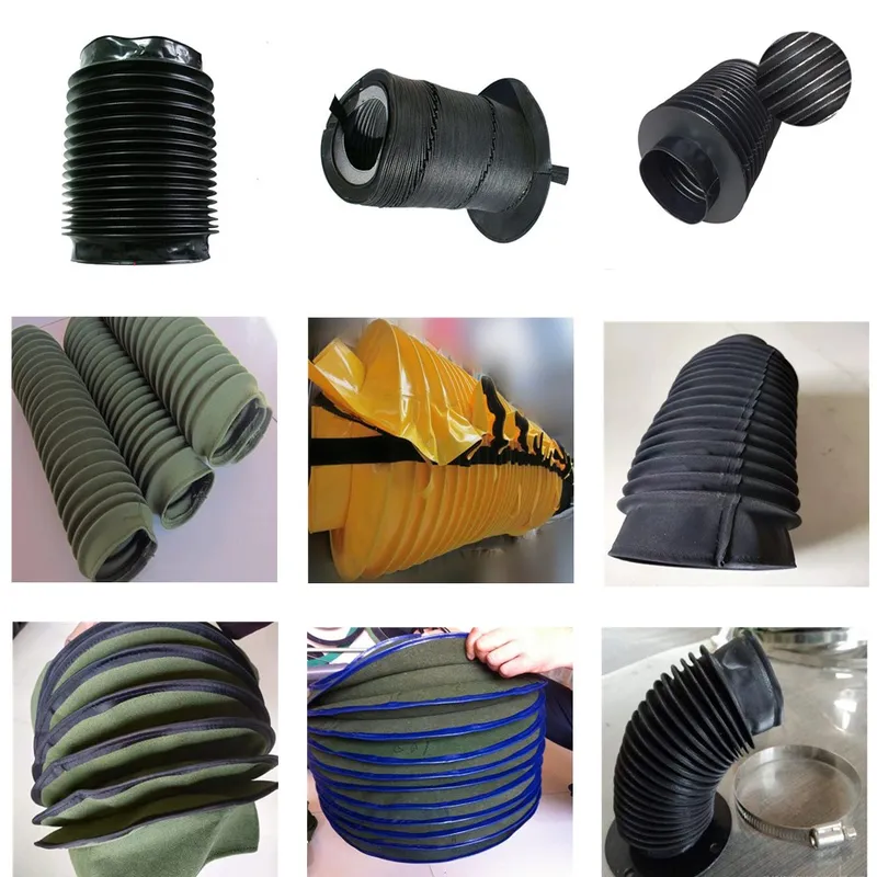 CNC Rubber Sewn Zippered Round Cylinder Rod Bellows