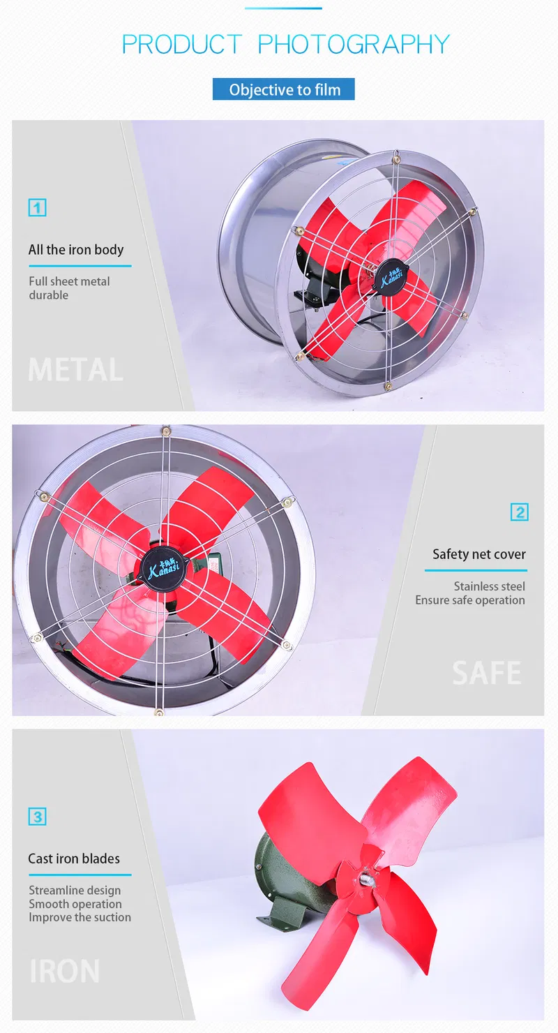 250 300 350 400 500 600 mm Industrial High Power Temperature Small Axial Fan 300 Cfm
