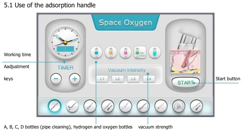 9 in 1 Oxygen Water Ultrasonic Face Lift Oxygen Machine