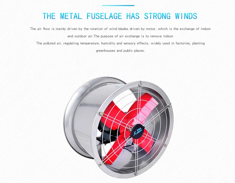 250 300 350 400 500 600 mm Industrial High Power Temperature Small Axial Fan 300 Cfm