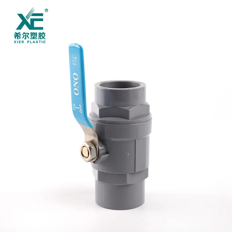"Xe" China Aquaculture PVC 2 Pieces Ball Valve Ss201 Handle