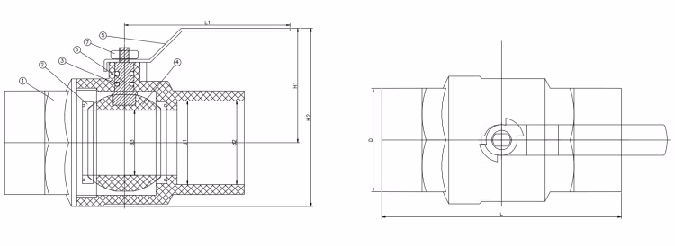 "Xe" China Aquaculture PVC 2 Pieces Ball Valve Ss201 Handle