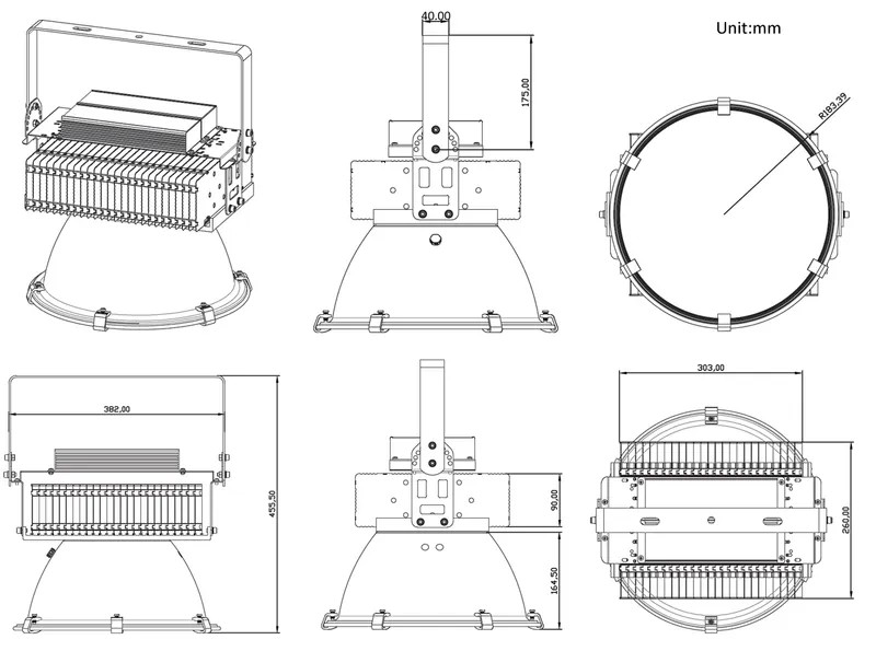 IP65 Industrial Factory Warehouse Lighting 200W 300W 400W 500W High Power LED Highbay