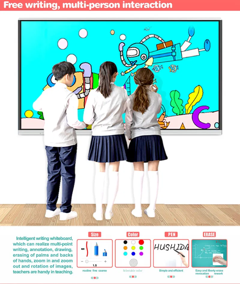 T6 Series Nesting 55 Inch SKD Electronic Iwb Interactive Whiteboard for Education and Business