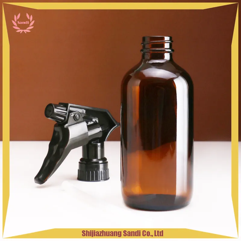 Spray Bottles -Empty Brown Glass Trigger Sprayer Bottle