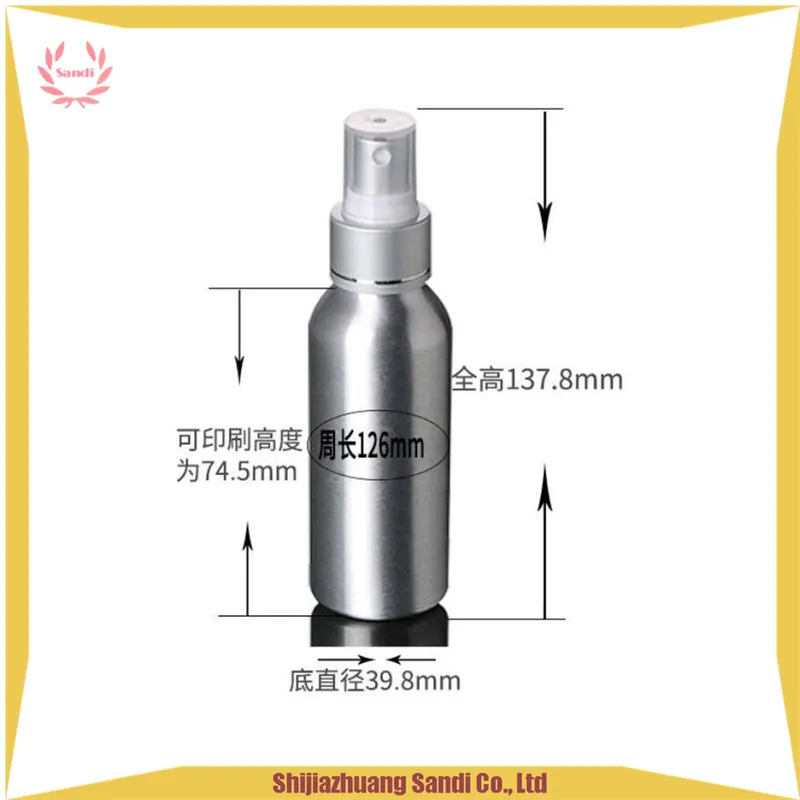 50ml 100ml Refillable Aluminum Perfume Bottle with Trigger Sprayer Pump