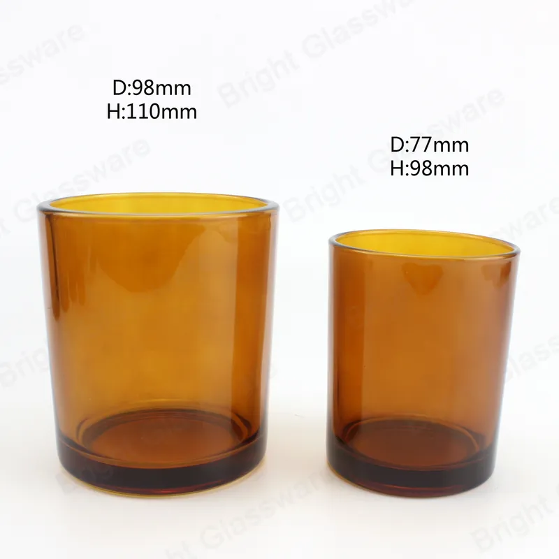 8oz 16oz Amber Glass Candle Jars Tumbler Glass