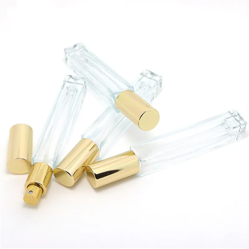 Wholesale Spray Transparent Square 5ml 10ml 15ml 30ml Refillable Perfume Glass Bottle