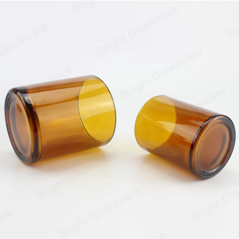 8oz 16oz Amber Glass Candle Jars Tumbler Glass