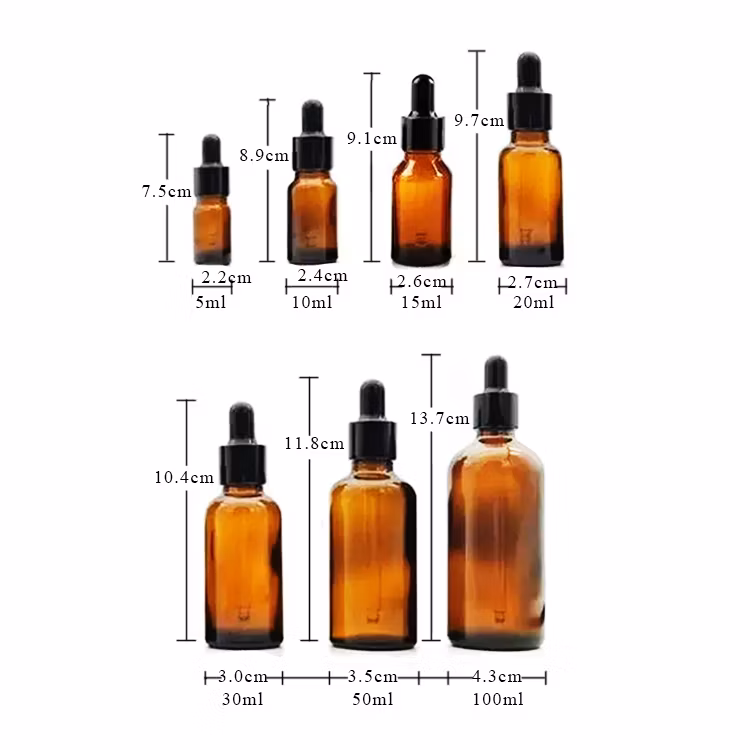 10ml 20ml 30ml Amber Glass Dropper Bottles Essential Oil Bottle