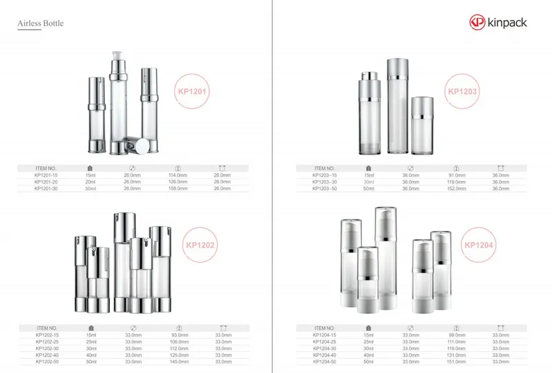 Airless Cosmetic Pump Bottle 6ml 10ml 12ml15ml PP Airless Bottle