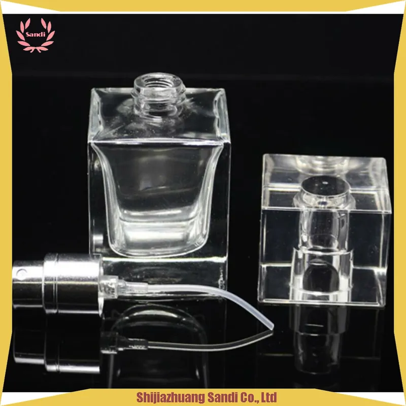 30ml Square Transparent Spray Crystal Glass Perfume Bottle