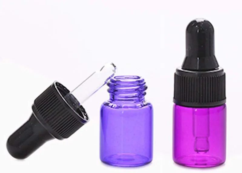 Various Colors Glass Dropper Bottle Mini Essential Oil Bottles 1ml 2ml 3ml