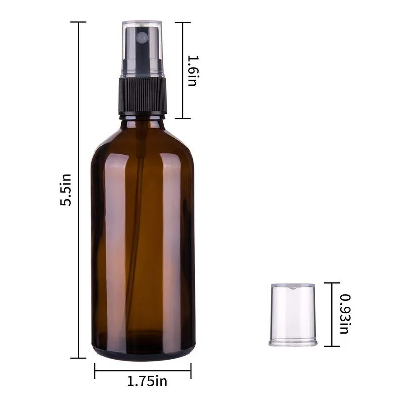 1oz 2oz 4oz Cosmetic Glass Bottle with Fine Mist Sprayer